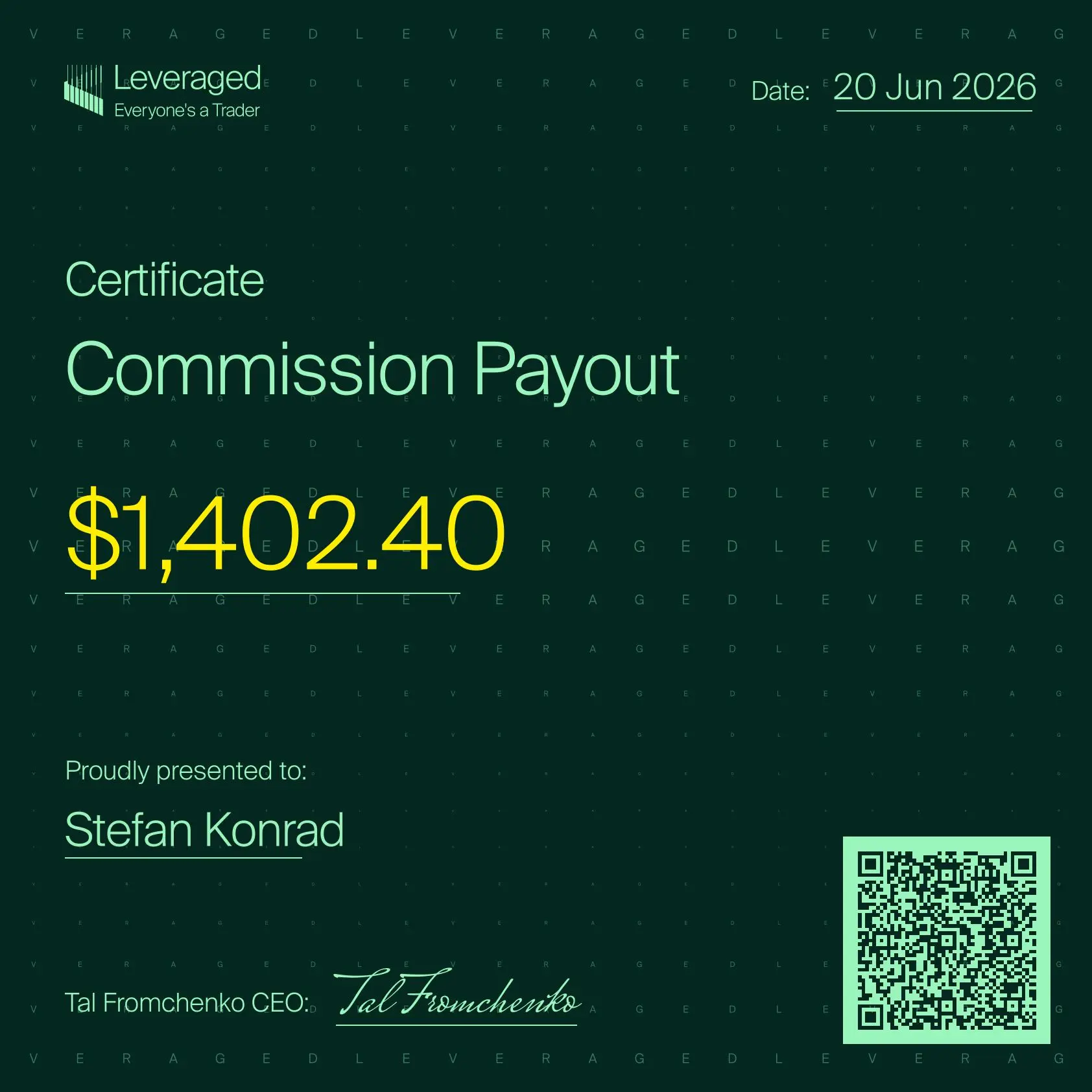 ELALIHOLDING Nachweis – Stefan Konrad Payout